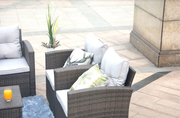 118.56inches X 31.59inches X 14.82inches Brown 6-Piece Patio