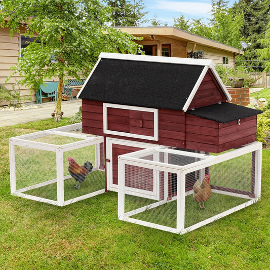 PawHut Chicken Coop Poultry Cage 3 Shape Living House Customization